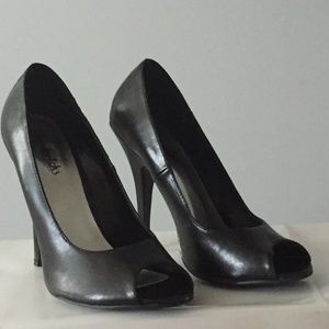 Frederick’s of Hollywood Black Open-toe Heels
